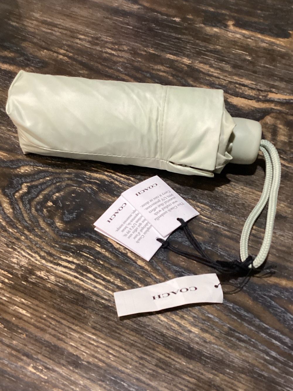 Coach Mini UV Protection Umbrella in Pale Green